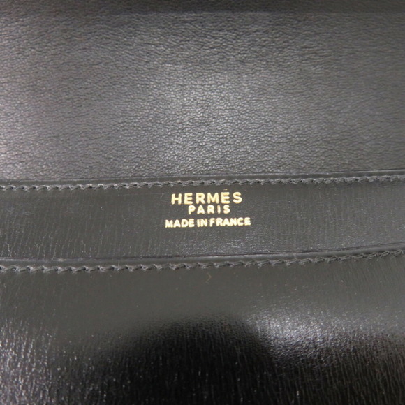 Hermes Fonsbell Box Calf Black Shoulder Bag 〇I (Made in 1979) 1290HERMES - Picture 8 of 9